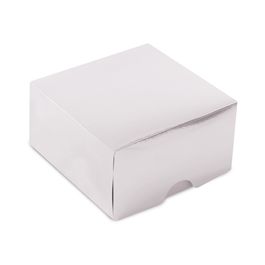 Mini Caixa Quad Tampa/Fundo Laminada Prata