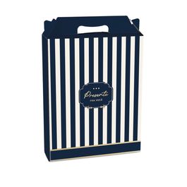 Caixa Maleta Retangular Vertical Royal Azul / Ouro