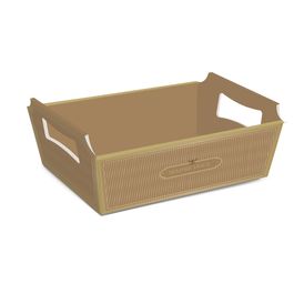 Cesta De Cartão Imperial Amêndoa / Ouro