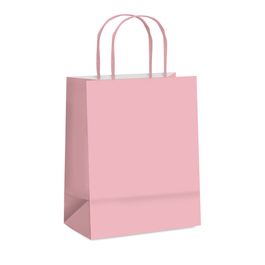 Sacola De Papel Liso Rosa Bebe