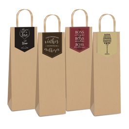 Sacola de Papel Com Fechamento Wine Pardo