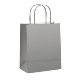 Sacola De Papel Liso Prata Fosco