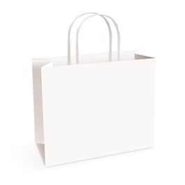 Sacola de Papel Horizontal Liso Branco