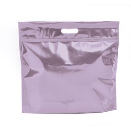 Sacola Laminada Metalizada Com Zíper Liso Lavanda
