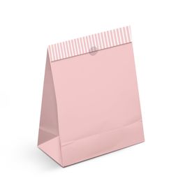 Saco De Papel Para Presente Liso Rosa