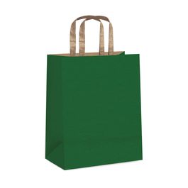 Sacola De Papel Com Alça Chata Liso Verde