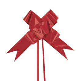 Laço Pronto Liso Metalizado Vermelho