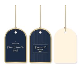 Tag Com Hot Stamping Royal Azul