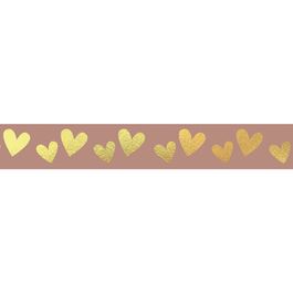 Fita De Cetim Com Hot Stamping Eu Te Amo Rose / Ouro