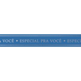 Fita De Cetim Com Hot Stamping Especial Pra Você Azul Intenso