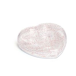 Caixa Acrílico Coração Transparente Com Glitter Vermelho