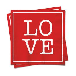 Guardanapo de Papel Love Vermelho / Branco
