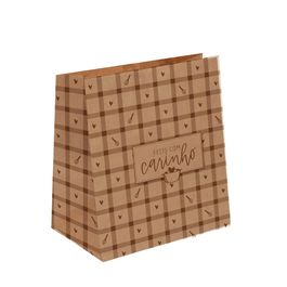 Saco De Papel Feito Com Carinho Marrom / Pardo