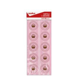 Adesivo Redondo Collection Brigadeiro Rosa / Marrom
