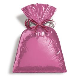 Saco para Presente Metal Liso Rosa
