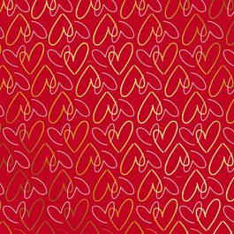 Saco para Presente Metal Fascínio Vermelho / Ouro