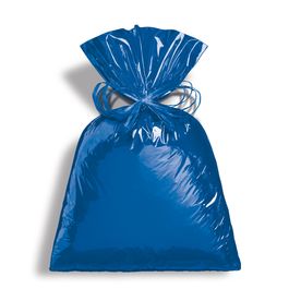 Saco para Presente Metal Liso Azul Intenso