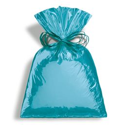 Saco para Presente Metal Liso Azul Turquesa