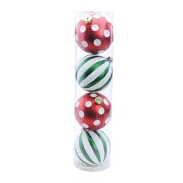 Bola Listrada C/Poas Vrm/Vrd/Bco 12Cm ()