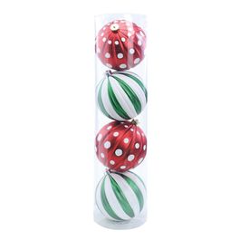 Bola Listrada C/Poas Vrm/Vrd/Bco 15Cm ()