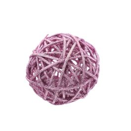 Bola Rattan C/Glitter Ros 7,5Cm ()