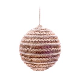 Bola de Juta com Litsras Natural 10cm JG C/4 PC