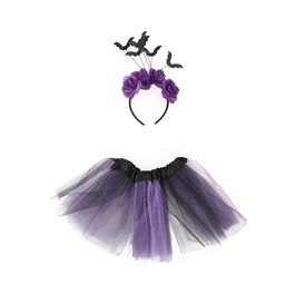 Kit Tutu Morcegos Roxo E Preto