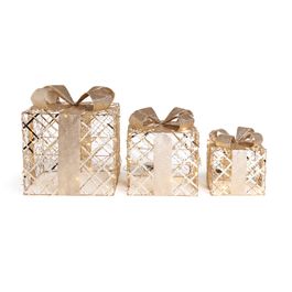 Caixa De Presente Decorativa Com Led Champagne