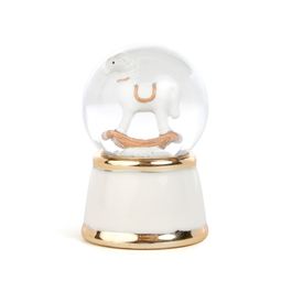 Globo De Agua Natalino Branco / Dourado