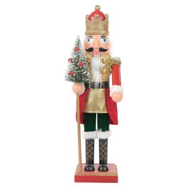 Soldado De Chumbo Decorativo Com Cajado Vermelho