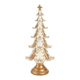 Arvore Decorativa Resina Branco / Ouro