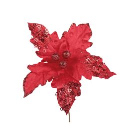 Flor Decorativa Poinsetia Vermelho