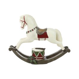 Cavalo Decorativo Resina Vermelho / Verde