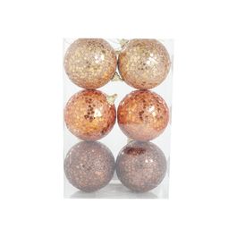 Enfeite Bola Com Glitter Marrom Claro