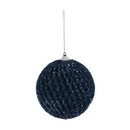 Enfeite Bola Texturizada Azul Escuro