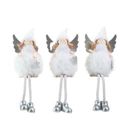 Anjo Decorativo Em Resina Branco / Prata