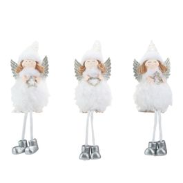 Anjo Decorativo Em Resina Branco / Prata
