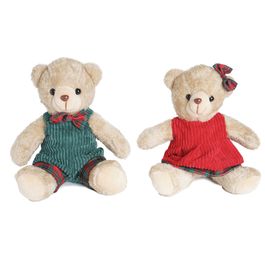 Mini Urso De Pelucia Com Roupa Marrom