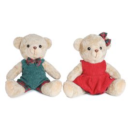 Mini Urso De Pelucia Com Roupa Marrom
