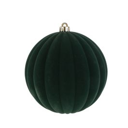 Enfeite Bola Flocada Verde Escuro