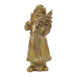Papai Noel Decorativo Em Resina Ouro