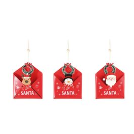 Enfeite Para Pendurar Carta Vermelho / Branco
