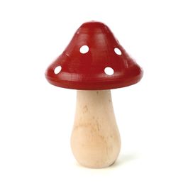Cogumelo Decorativo Madeira Vermelho