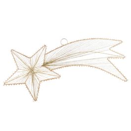 Estrela Decorativa Em Tecido Ouro