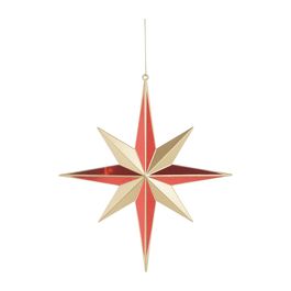 Enfeite Para Pendurar Estrela Vermelho / Ouro