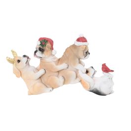 Cachorro Decorativo Em Resina Creme