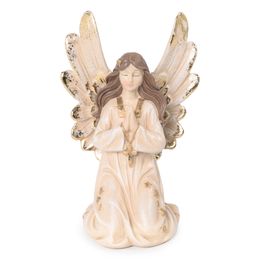 Anjo Decorativo Em Resina Rosa / Ouro