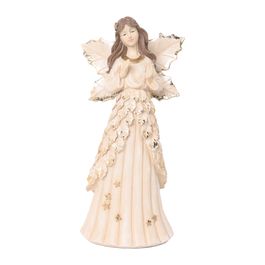 Anjo Decorativo Em Resina Rosa / Ouro