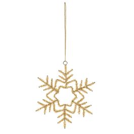 Enfeite Para Pendurar Floco De Neve Ouro