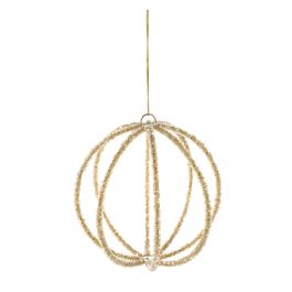 Enfeite Bola Com Glitter Ouro
